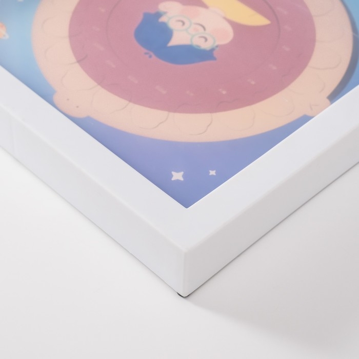 Фоторамка пластик 9х9 см "Молочные зубики" голубая 2х23х27 см