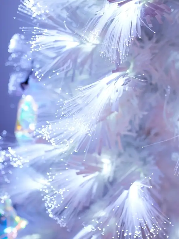 Ёлка фиброоптическая &laquo;Белоснежная&raquo; 90 см, d нижнего яруса 45 см, 8 веток, 8 режимов