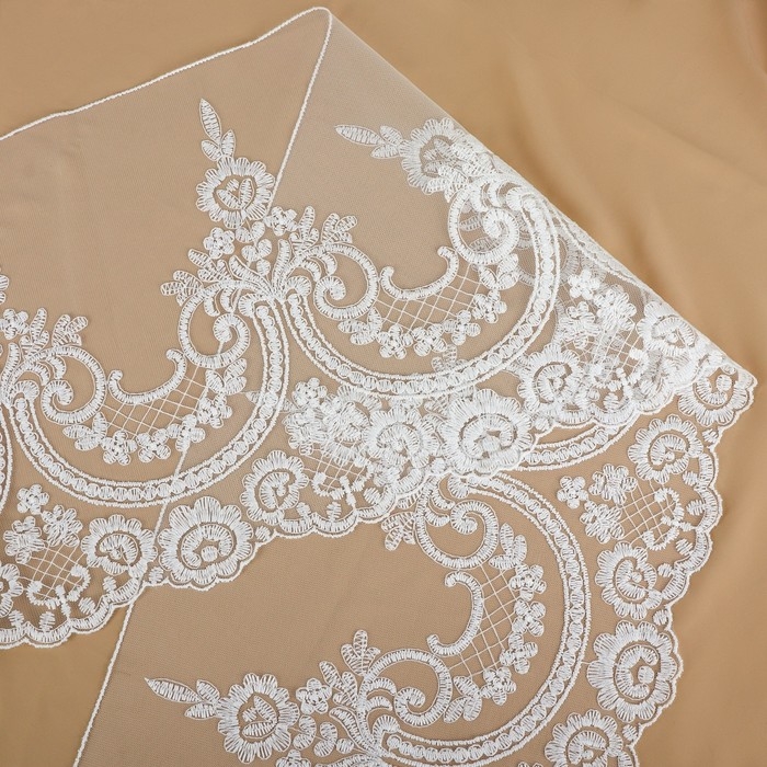 Кружево на сетке, 280 мм &times; 11 &plusmn; 1 м, цвет айвори