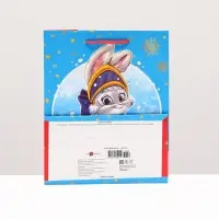 Пакет подарочный "Зайка снегурочка" , 18 х 22,3 х 10 см.