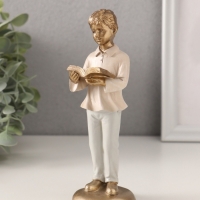 Сувенир полистоун "Мальчишка с книгой" 5,5х5,5х16 см