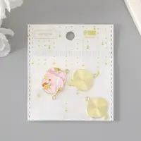 Декор для творчества металл, эмаль "Зайка и цветы" 2,7х2,2 см