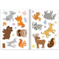 Набор 3 в 1 &laquo;Жители леса&raquo;: 12 пазлов, книга с наклейками, раскраска