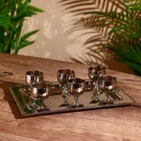 Набор 6 рюмок на подносе 24х17 см