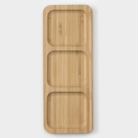 Менажница Striata, 3 секции, 25&times;9,5 см, цвет бежевый