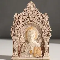 Икона с подвесом "Николай Чудотворец", размер 12х8х2 см,гипс, роспись