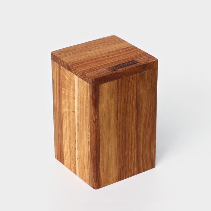 Подставка деревянная для столовых приборов Adelica, 9&times;9&times;14 см, дуб