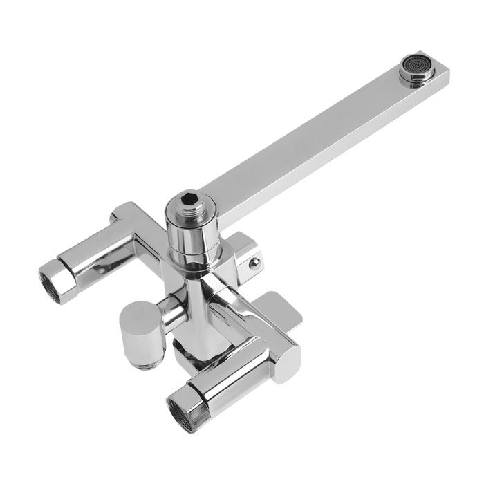 Смеситель для ванны ZEIN Z2078CR, на штангу, душевой набор, картридж 35 мм, латунь, хром