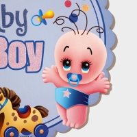 Декоративное украшение (подвеска) "Baby Boy" 28,5х24,5 см см, цв. голубой