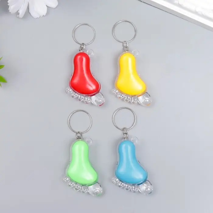 Фонарик брелок для ключей на кольце &laquo;Ножка&raquo;, МИКС