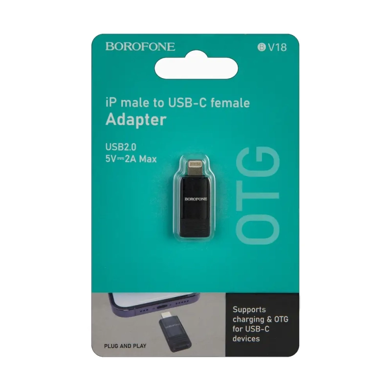 * Переходник BV18 OTG Lightning Type-C 2.0 Borofone