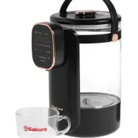 Термопот Sakura SA-1375BK, 1200 Вт, 3 л, 45-100&deg;С, сенсор, LCD дисплей,  стекло, черный