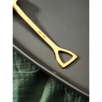 Ложка десертная из нержавеющей стали Magistro &laquo;Лопата&raquo;, длина 15,5 см, форма овальная, цвет золотой