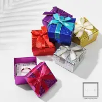 Коробочка подарочная под кольцо/серьги &laquo;Звёзды&raquo; перелив, 5&times;5, МИКС, вставка белая