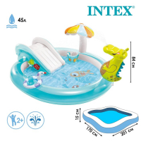 Игровой центр &laquo;Крокодильчик&raquo;, 201 х 170 х 84 см, с горкой и игрушками, от 2 лет, 57165NP