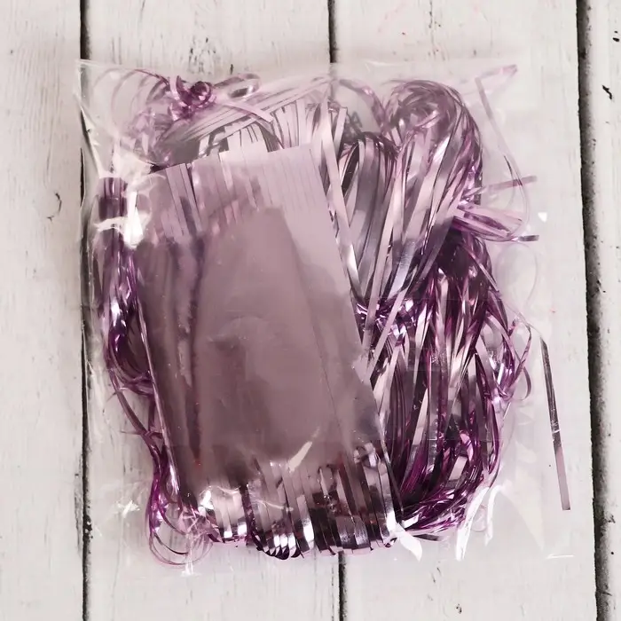 Дождик новогодний бледно-розовый, b-7,5 см, L-150 см