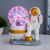 Плазменный шар "Космонавт" белый 14х10х19 см RISALUX