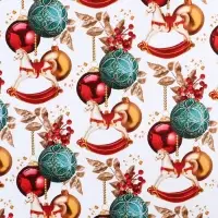 Упаковочная бумага на новый год &laquo;Новогодние игрушки&raquo;, 70 х 100 см, глянцевая