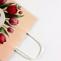 Пакет подарочный крафт, &laquo;С 8 Марта&raquo;, 21&times;11&times;27 см