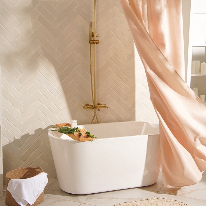 Штора для ванной SL Home, с люверсами, полиэстер, 200&times;200 см, розовые