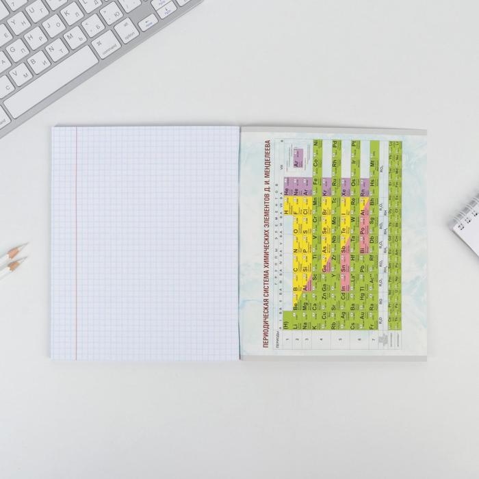 Тетрадь предметная 48 листов, А5, МРАМОР, со справ. мат. &laquo;1 сентября: Химия&raquo;, обложка мелованный картон 230 гр внутренний блок в клетку белизна 96%