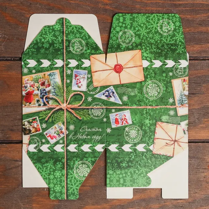 Коробка складная, подарочная новогодняя &laquo;Подарок&raquo; 10&times;10&times;10 см