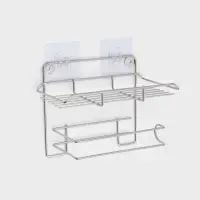 Держатель для туалетной бумаги с полочкой, цвет хром 19x10x14,5 см