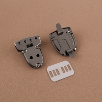 Застёжка для сумки, 4 &times; 3 см, цвет чёрный никель