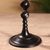 Подсвечник на 1 свечу "Леонардо" латунь, черный с золотом 9х9х29 см