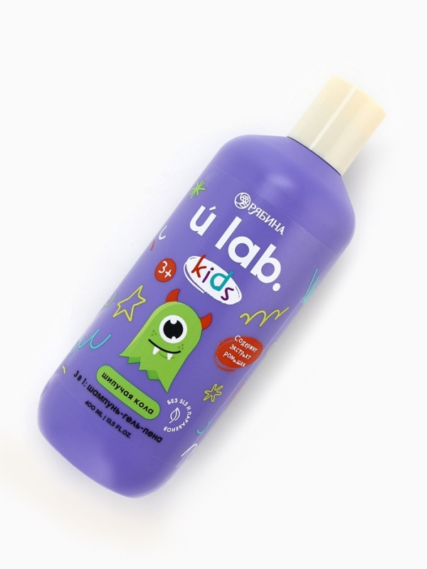 Детский шампунь-гель-пена 3в1 &laquo;Монстрики&raquo;, 400 мл, аромат шипучая кола, ULAB