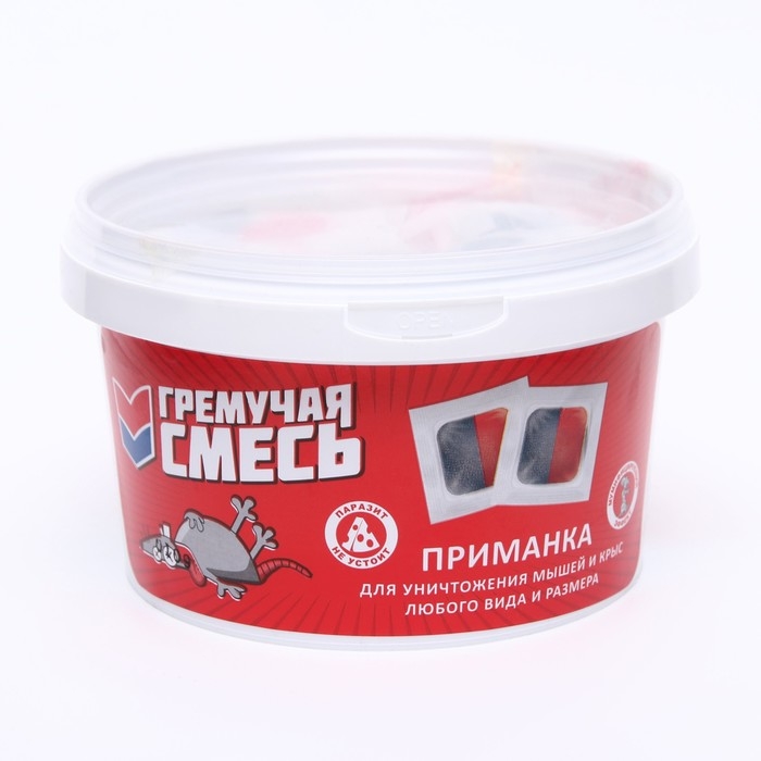 Тесто-брикеты от грызунов "Гремучая смесь", банка, 500 г