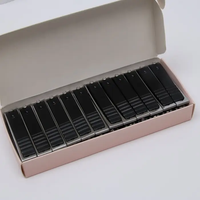 Кусачки книпсер маникюрные, 5.5 см, в коробке, цвет чёрный, серебристый