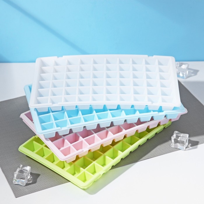Форма для льда Доляна, 29&times;17,5&times;2,5 см, 60 ячеек, цвет МИКС