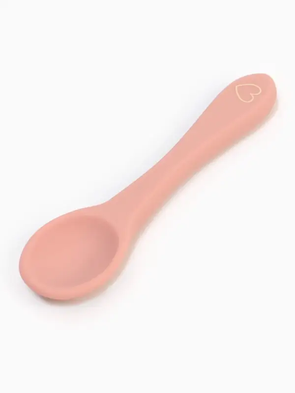 Тарелка детская на присоске и ложка, розовый, Mum&Baby