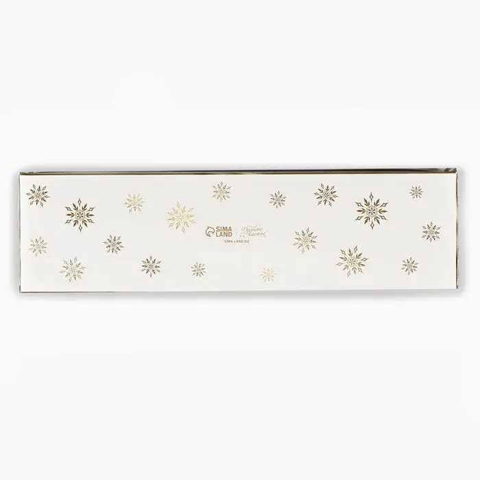 Коробка под 5 конфет с ячейками &laquo;Золотые снежинки&raquo;, 6 х 23 х 3 см