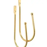 Крючок для штор ТУНДРА KS011, однорожковый, цвет золото, 2 шт