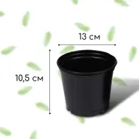 Горшок для рассады, 1 л, d = 13 см, h = 10,5 см, чёрный, Greengo