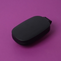 Расчёска массажная, складная, зеркалом, 9,5 &times; 5,5 см, цвет чёрный