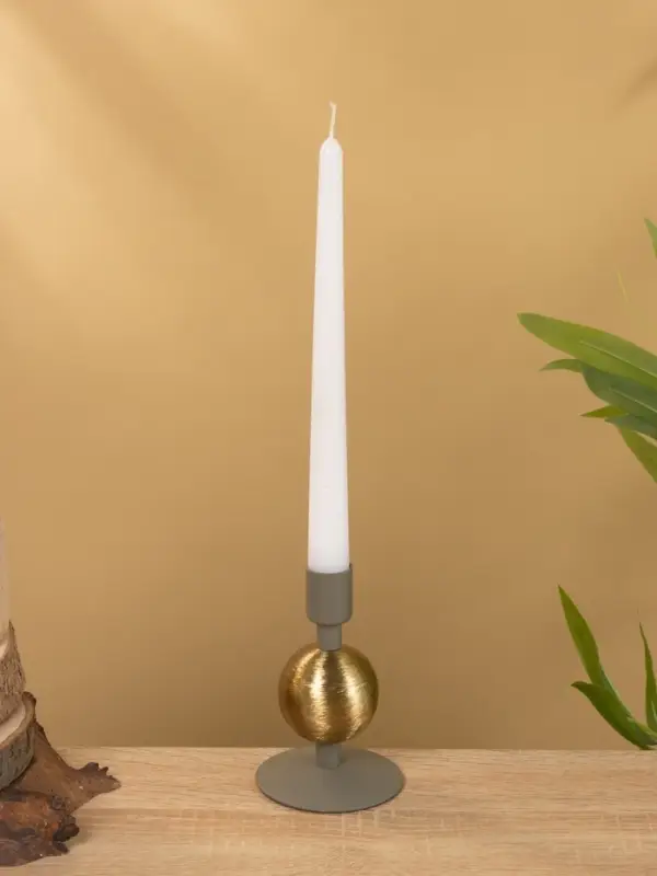 Подсвечник на 1 свечу текстурный "Графитовый" с 1 сферой 7,5х7,5х11,5 см