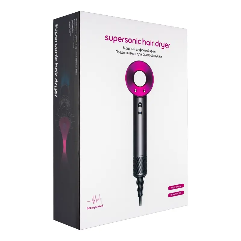 Фен белый с золотом (набор 5 в 1) 3м