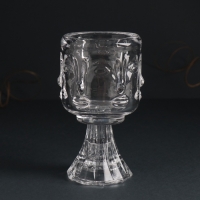 Подсвечник стекло на 1 свечу d=5 см "Лица" прозрачный 7х7х12,5 см