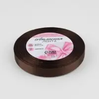 Лента атласная, 12 мм &times; 23 &plusmn; 1 м, цвет шоколадный №31