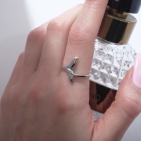 Кольцо &laquo;Русалка&raquo; хвост, цвет серебро, безразмерное