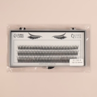 Набор накладных ресниц &laquo;Ласточкин хвост&raquo;, пучки, 10, 12, 14 мм, толщина 0,1 мм, изгиб D, 12 D