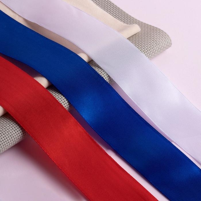 Набор атласных лент, 3 шт, размер 1 ленты: 40 мм &times; 23 &plusmn; 1 м, триколор