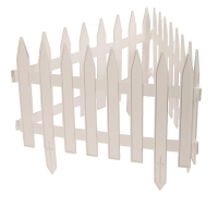 Ограждение декоративное, 35 &times; 210 см, 5 секций, пластик, белое, GOTIKA, Greengo