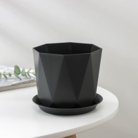 Горшок для цветов с поддоном &laquo;Призма&raquo;, 1 л, цвет графитовый