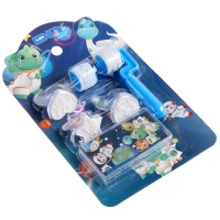 Печать цветная &laquo;Динозавры&raquo;, набор 3 шт., ролик-печать с 2 насадками, штемпельная подушка