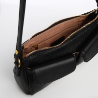 Сумка женская TEXTURA, средний размер, цвет чёрный