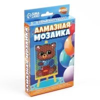 Алмазная мозаика на подставке &laquo;Мишка&raquo; для детей, размер 10 х 15 см. Набор для творчества